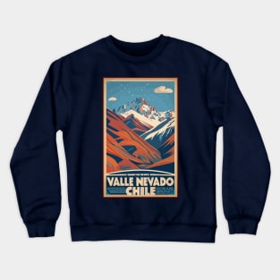 A Vintage Travel Art of Valle Nevado - Chile Crewneck Sweatshirt